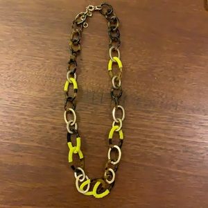 J Crew | long yellow and brown tortoise necklace